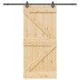 Puerta corredera con herrajes madera maciza de pino 100x210 cm de , Puertas - Ref: Foro24-3332639, Precio: 256,12 €, Descuent...