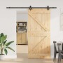 Puerta corredera con herrajes madera maciza de pino 100x210 cm de , Puertas - Ref: Foro24-3332639, Precio: 256,12 €, Descuent...