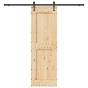 Puerta corredera con herrajes madera maciza de pino 70x210 cm de , Puertas - Ref: Foro24-3332742, Precio: 170,50 €, Descuento: %