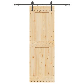Puerta corredera con herrajes madera maciza de pino 70x210 cm de , Puertas - Ref: Foro24-3332700, Precio: 164,89 €, Descuento: %