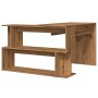 Escritorio de esquina madera contrachapada 200,5x50x76 cm de , Escritorios - Ref: Foro24-855957, Precio: 122,44 €, Descuento: %