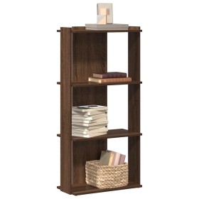 Librería 3 estantes madera ingeniería roble marrón 60x30x120 cm de , Librerías y estanterías - Ref: Foro24-860271, Precio: 62...
