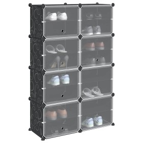Estantería de cubos con 8 compartimentos y puertas PP negro de , Zapateros y organizadores de calzado - Ref: Foro24-4019579, ...