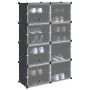 Estantería de cubos con 8 compartimentos y puertas PP negro de , Zapateros y organizadores de calzado - Ref: Foro24-4019579, ...