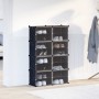 Estantería de cubos con 8 compartimentos y puertas PP negro de , Zapateros y organizadores de calzado - Ref: Foro24-4019579, ...