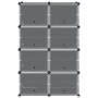 Estantería de cubos con 8 compartimentos y puertas PP negro de , Zapateros y organizadores de calzado - Ref: Foro24-4019579, ...