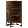Aparador madera ingeniería y metal roble ahumado 35,5x35x76 cm de , Aparadores - Ref: Foro24-848951, Precio: 52,18 €, Descuen...