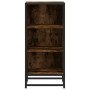Aparador madera ingeniería y metal roble ahumado 35,5x35x76 cm de , Aparadores - Ref: Foro24-848951, Precio: 52,18 €, Descuen...