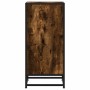 Aparador madera ingeniería y metal roble ahumado 35,5x35x76 cm de , Aparadores - Ref: Foro24-848951, Precio: 52,18 €, Descuen...
