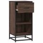 Aparador madera ingeniería y metal marrón roble 35,5x35x76 cm de , Aparadores - Ref: Foro24-848958, Precio: 60,29 €, Descuent...
