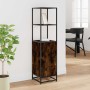Aparador alto madera de ingeniería y metal 35,5x35x139 cm de , Aparadores - Ref: Foro24-849046, Precio: 75,29 €, Descuento: %