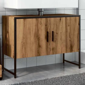 Mueble de lavabo madera de ingeniería roble artisan 80x33x60 cm de , Tocadores de baño - Ref: Foro24-857705, Precio: 73,70 €,...