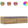 Mueble de TV con luces LED roble artisan 100X35,5x25 cm de , Muebles TV - Ref: Foro24-860246, Precio: 87,48 €, Descuento: %
