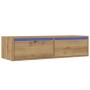 Mueble de TV con luces LED roble artisan 100X35,5x25 cm de , Muebles TV - Ref: Foro24-860246, Precio: 87,48 €, Descuento: %
