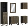 Conjunto de muebles de baño 5 piezas madera maciza mango negro de , Muebles de baño - Ref: Foro24-3310003, Precio: 375,20 €, ...