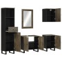Conjunto de muebles de baño 5 piezas madera maciza mango negro de , Muebles de baño - Ref: Foro24-3310003, Precio: 375,20 €, ...