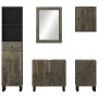 Conjunto de muebles de baño 5 piezas madera maciza mango negro de , Muebles de baño - Ref: Foro24-3310003, Precio: 375,20 €, ...