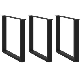 Patas para mesa centro forma U 3 uds acero negro 90x(72-73) cm de , Patas para mesas - Ref: Foro24-4013208, Precio: 111,55 €,...