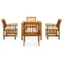 Set comedor de jardín 5 pzas y cojines madera maciza de acacia de vidaXL, Conjuntos de jardín - Ref: Foro24-3058083, Precio: ...