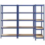 Estanterías de 5 baldas 3 uds madera contrachapada y acero azul de , Estanterías industriales - Ref: Foro24-3307606, Precio: ...