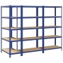 Estanterías de 5 baldas 3 uds madera contrachapada y acero azul de , Estanterías industriales - Ref: Foro24-3307606, Precio: ...