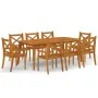 Juego de comedor de jardín 9 piezas madera maciza de acacia de vidaXL, Conjuntos de jardín - Ref: Foro24-3058006, Precio: 884...