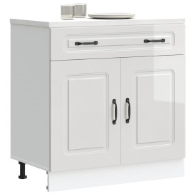 Mueble bajo cocina Kalmar madera ingeniería blanca alto brillo de , Armarios de cocina - Ref: Foro24-853499, Precio: 110,30 €...