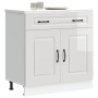 Mueble bajo cocina Kalmar madera ingeniería blanca alto brillo de , Armarios de cocina - Ref: Foro24-853499, Precio: 110,30 €...