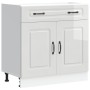 Mueble bajo cocina Kalmar madera ingeniería blanca alto brillo de , Armarios de cocina - Ref: Foro24-853499, Precio: 110,30 €...