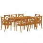 Juego de comedor de jardín 9 piezas madera maciza de acacia de vidaXL, Conjuntos de jardín - Ref: Foro24-3058006, Precio: 884...
