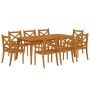 Juego de comedor de jardín 9 piezas madera maciza de acacia de vidaXL, Conjuntos de jardín - Ref: Foro24-3058006, Precio: 896...