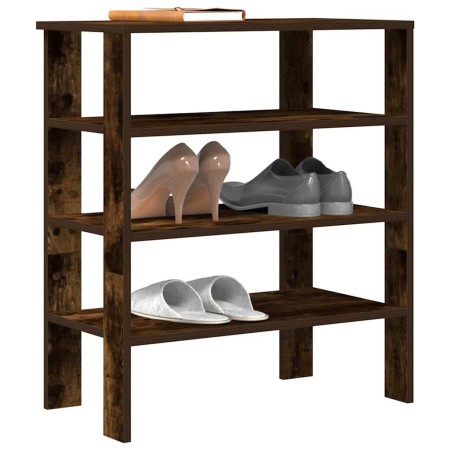 Zapatero madera contrachapada roble ahumado 61x32x70 cm de , Zapateros y organizadores de calzado - Ref: Foro24-859846, Preci...