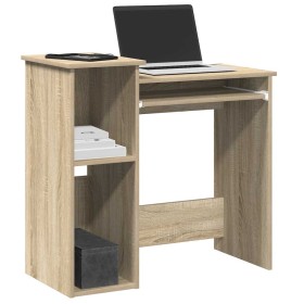 Escritorio con estantes contrachapada color roble 84x40x78 cm de , Escritorios - Ref: Foro24-860447, Precio: 77,92 €, Descuen...