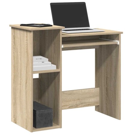 Escritorio con estantes contrachapada color roble 84x40x78 cm de , Escritorios - Ref: Foro24-860447, Precio: 77,92 €, Descuen...