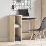 Escritorio con estantes contrachapada color roble 84x40x78 cm de , Escritorios - Ref: Foro24-860447, Precio: 77,92 €, Descuen...