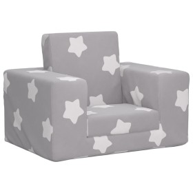 Sofá cama infantil felpa suave gris claro con estrellas de , Mobiliario para bebés y niños pequeños - Ref: Foro24-4104784, Pr...
