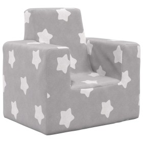 Sofá para niños felpa suave gris claro con estrellas de , Mobiliario para bebés y niños pequeños - Ref: Foro24-4104790, Preci...