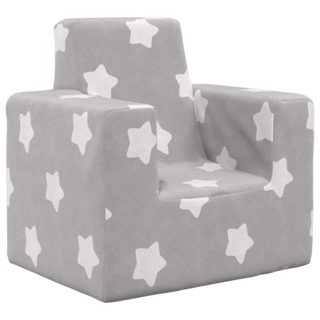Sofá para niños felpa suave gris claro con estrellas de , Mobiliario para bebés y niños pequeños - Ref: Foro24-4104790, Preci...