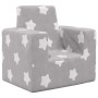 Sofá para niños felpa suave gris claro con estrellas de , Mobiliario para bebés y niños pequeños - Ref: Foro24-4104790, Preci...