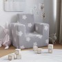 Sofá para niños felpa suave gris claro con estrellas de , Mobiliario para bebés y niños pequeños - Ref: Foro24-4104790, Preci...