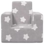 Sofá para niños felpa suave gris claro con estrellas de , Mobiliario para bebés y niños pequeños - Ref: Foro24-4104790, Preci...