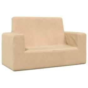 Sofá para niños de 2 plazas de felpa suave color crema de , Mobiliario para bebés y niños pequeños - Ref: Foro24-4104799, Pre...