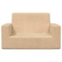 Sofá para niños de 2 plazas de felpa suave color crema de , Mobiliario para bebés y niños pequeños - Ref: Foro24-4104799, Pre...