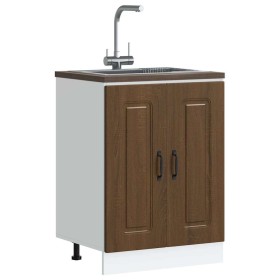 Mueble bajo para fregadero Kalmar roble marrón 60x46x81,5 cm de , Armarios de cocina - Ref: Foro24-853444, Precio: 80,67 €, D...