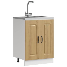 Mueble bajo para fregadero Kalmar roble artesanal 60x46x81,5 cm de , Armarios de cocina - Ref: Foro24-853446, Precio: 84,63 €...