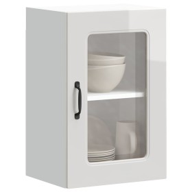 Armario pared cocina puerta cristal Kalmar blanca alto brillo de , Armarios de cocina - Ref: Foro24-853529, Precio: 65,09 €, ...