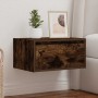 Mesita de noche de pared con luces LED roble ahumado de , Muebles TV - Ref: Foro24-860219, Precio: 54,32 €, Descuento: %