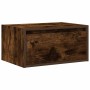 Mesita de noche de pared con luces LED roble ahumado de , Muebles TV - Ref: Foro24-860219, Precio: 54,32 €, Descuento: %