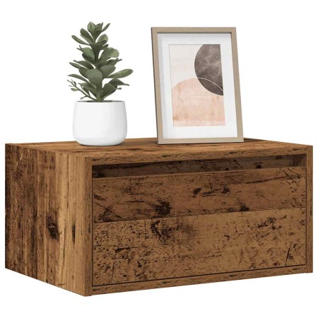 Mesita de noche de pared con luces LED madera antigua de , Muebles TV - Ref: Foro24-860225, Precio: 54,32 €, Descuento: %