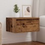 Mesita de noche de pared con luces LED madera antigua de , Muebles TV - Ref: Foro24-860225, Precio: 54,32 €, Descuento: %